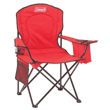 Coleman Cooler Quad Chair | Red Cup Holder | Strong Steel Frame | Adjustable Arm Heights (Copy) (Copy)
